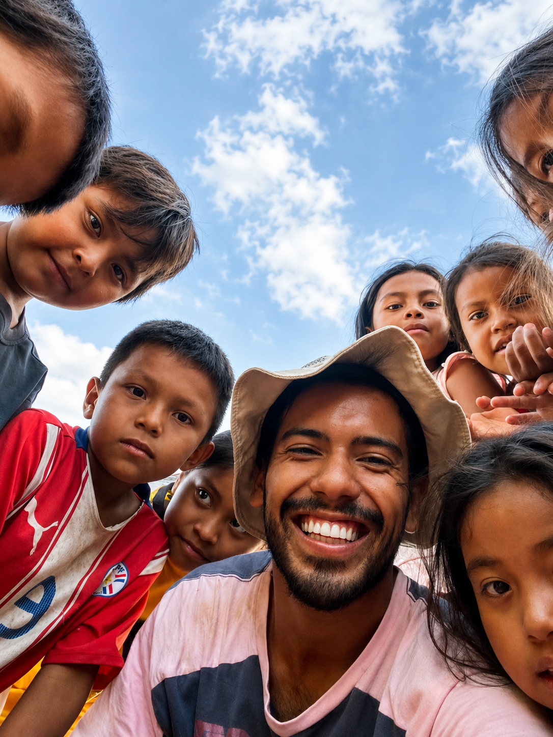 Jorge con niños de la comunidad